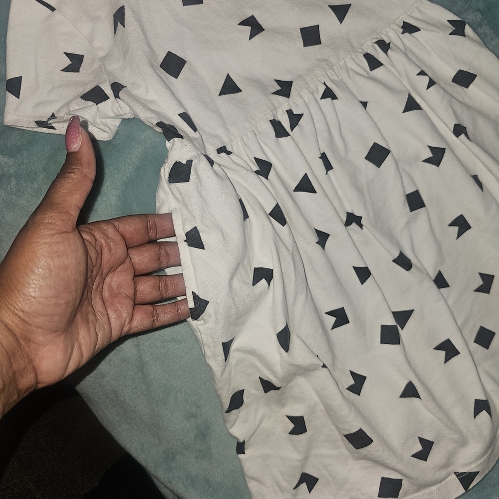 Wonder Nation Black and White A-Line Dress Short Sleeve Casual - Picture 4 of 6